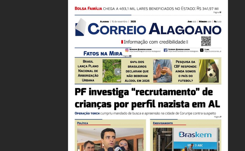 PF investiga “recrutamento” de crianças por perfil nazista em AL
