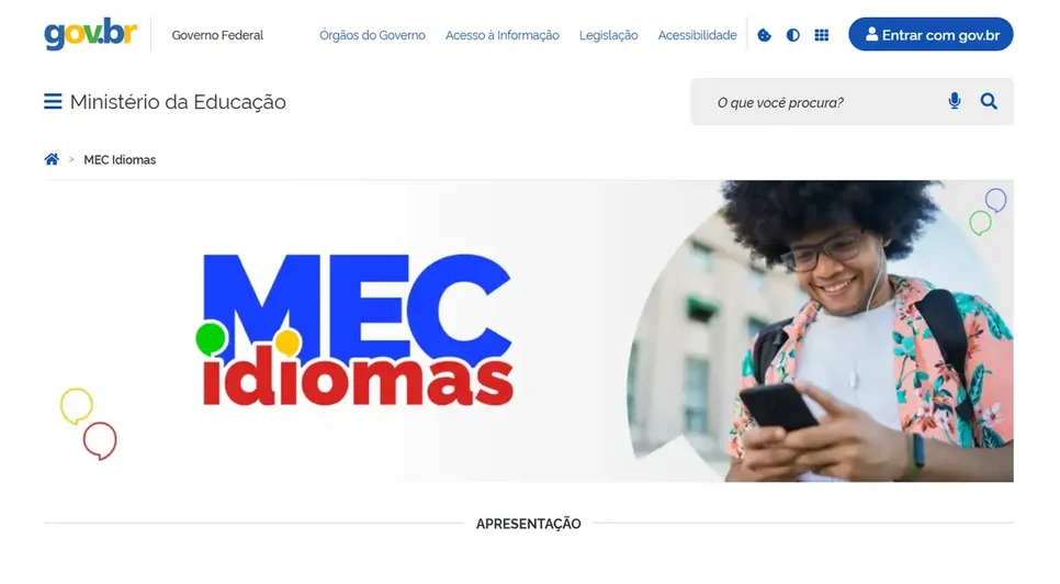 MEC Idiomas / Foto: Foto: Print Screen/MEC