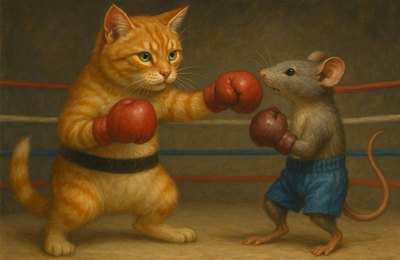A luta do gato com o rato