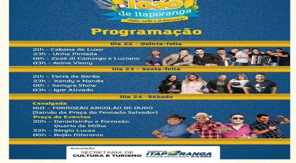 programação Itaporanga