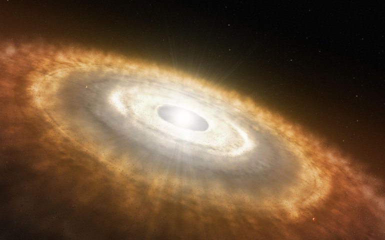 Telescópio da NASA detecta gelo de água em torno de uma estrela a 155 anos-luz da Terra (FOTO)