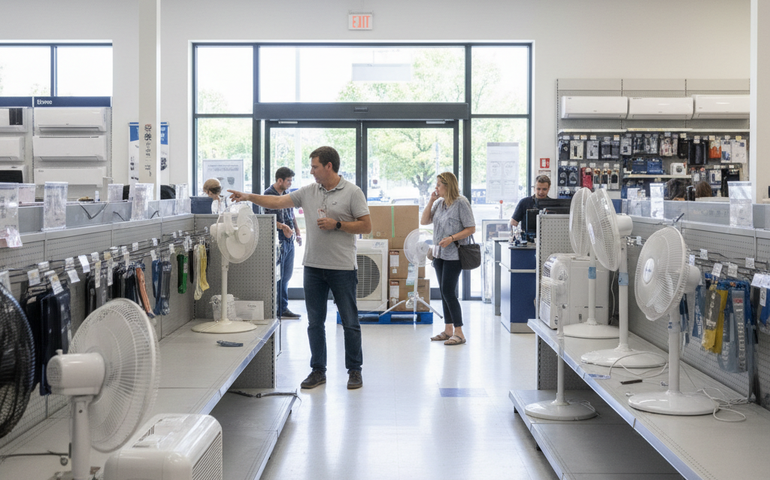 Com o calor, dispara venda de ventilador e ar-condicionado, que já começam a faltar nas prateleiras