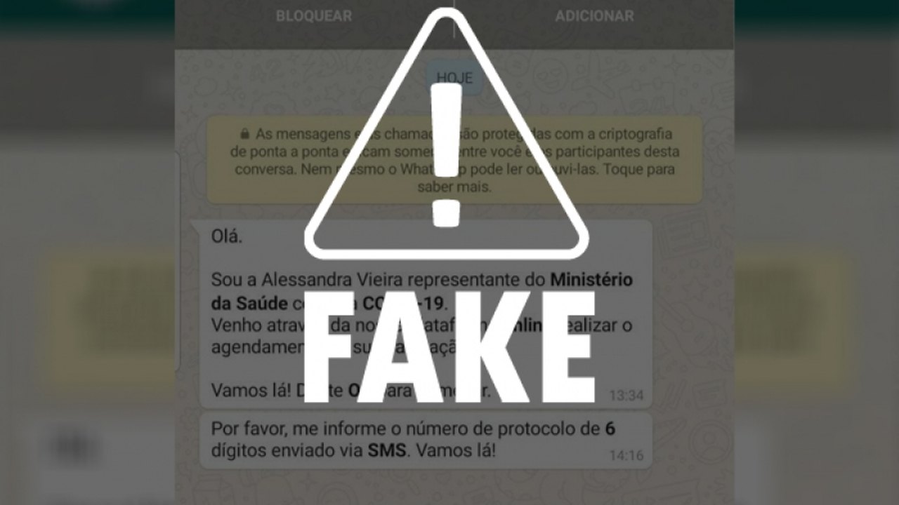 Ministério da Saúde não realiza agendamento de vacinação por WhatsApp