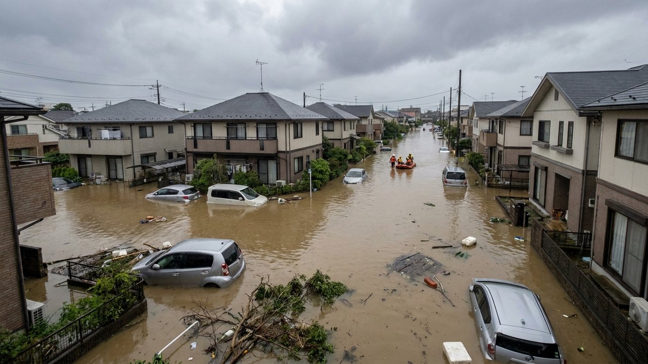 Tempestade transforma avenidas em rios e provoca inundações no Japão