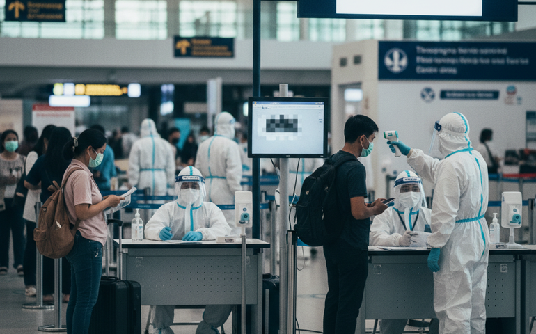 Aeroportos da Ásia retomam protocolos de saúde da Covid após surto de Nipah
