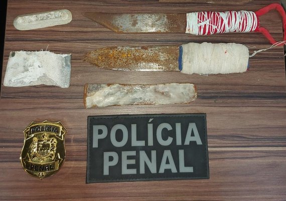 Polícia penal apreende armas artesanais feitas por presos