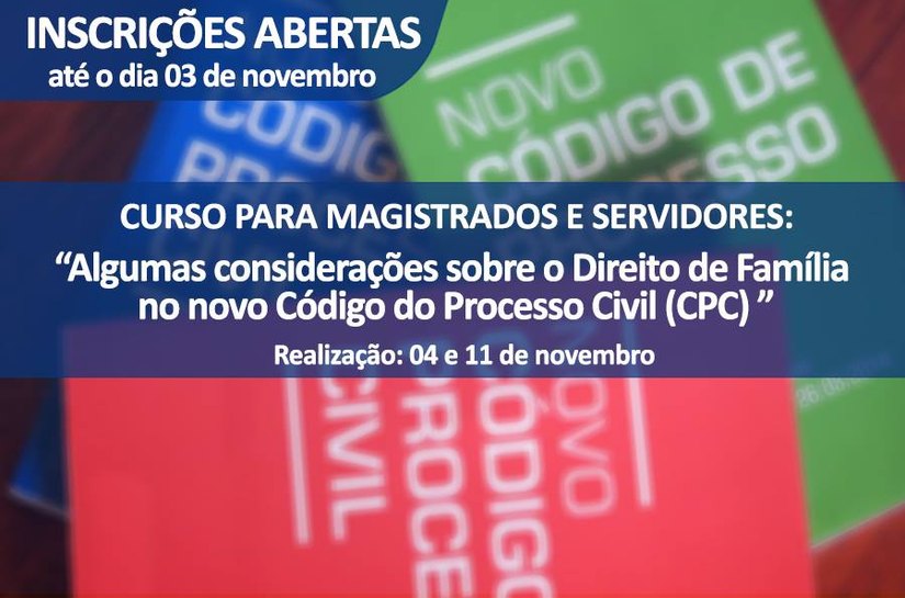 Esmal promove curso sobre Direito de Família e novo CPC em novembro