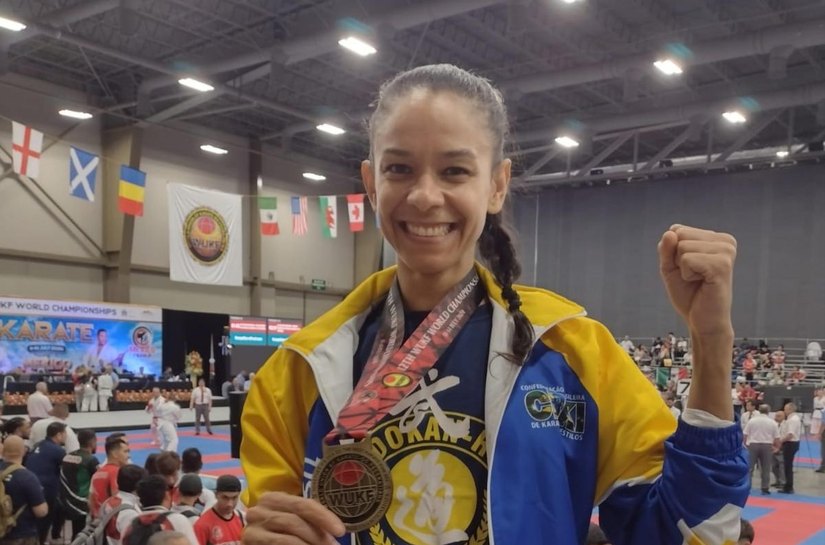 Com apoio do Governo de Alagoas, atleta alagoana conquista o título mundial de karatê no México