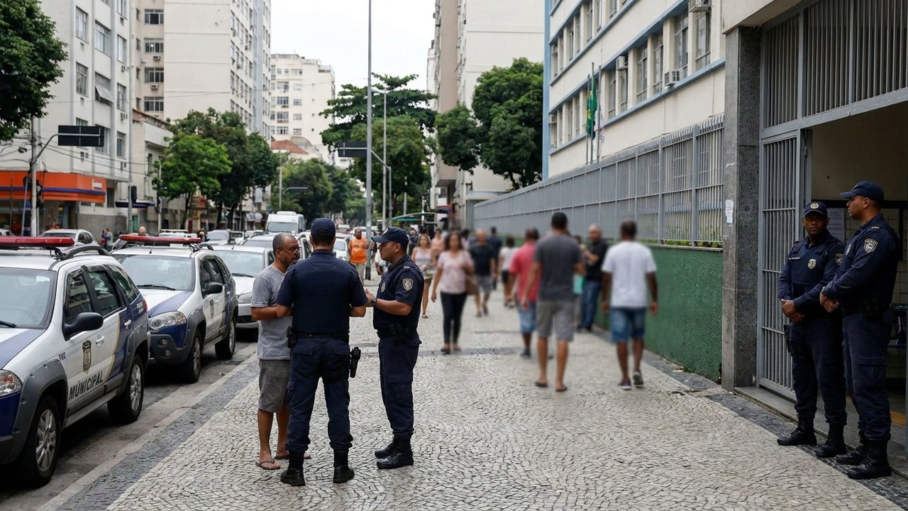 Oficiais do centro de operação da Prefeitura do Rio mantêm segurança no dia das eleições