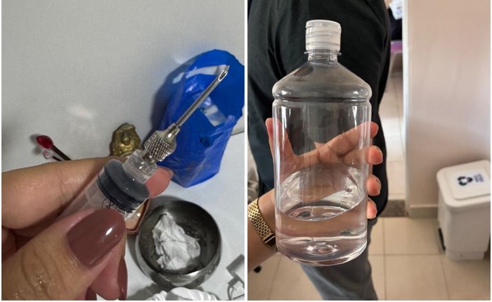 Instrumetos utilizados pela dentista para harmonização de glúteos