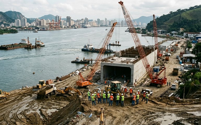 Autoridade portuária autoriza conta garantia para recursos federais do túnel Santos-Guarujá