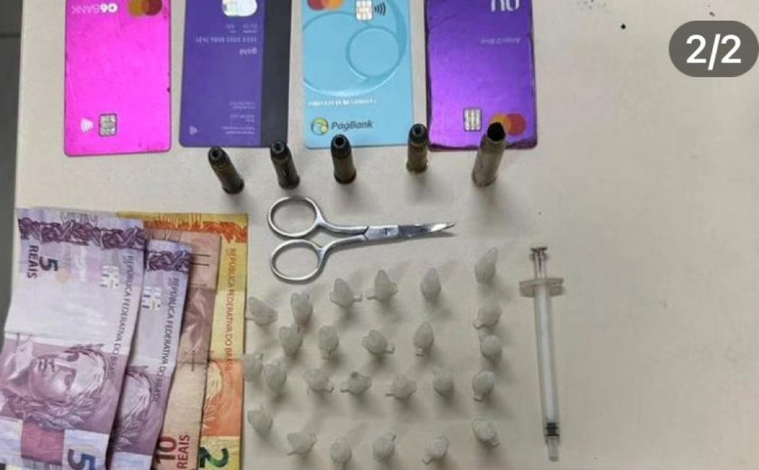 Polícia Civil apreende cocaína e munição de fuzil em Marechal Deodoro