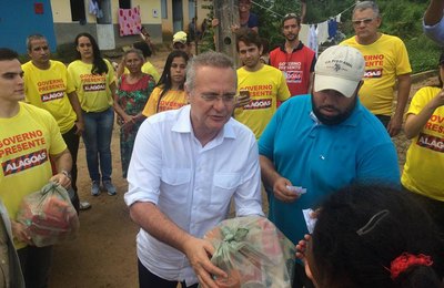 Renan visita município de Viçosa e garante apoio a vítimas das chuvas 