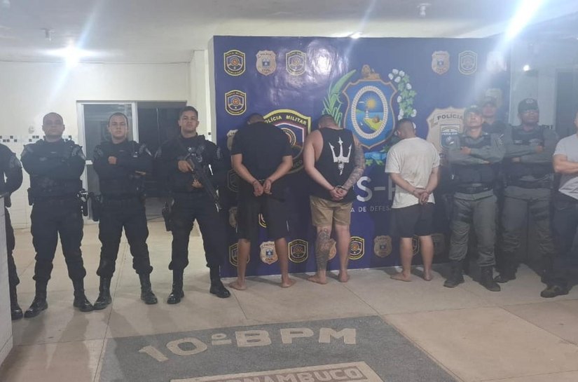 Polícia Militar prende três suspeitos de homicídio após ação integrada com PM de Pernambuco