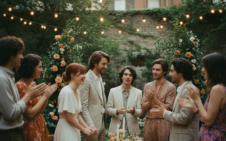 Elenco de 'Stranger Things' prestigia casamento surpresa de Maya Hawke em Nova York