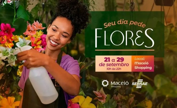 Estandes de empresas parceiras do Sebrae Alagoas vão oferecer produtos diversificados, com várias espécies de flores, plantas, além de acessórios de jardinagem