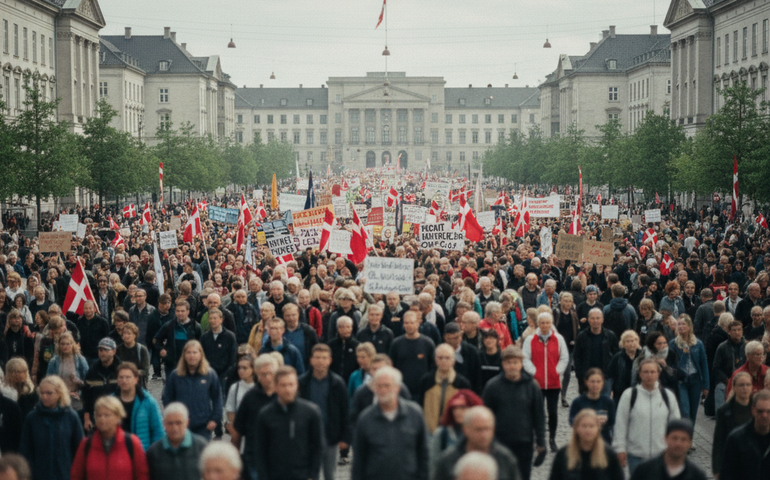 ‘Mãos fora da Groenlândia’: milhares protestam contra Trump na Dinamarca