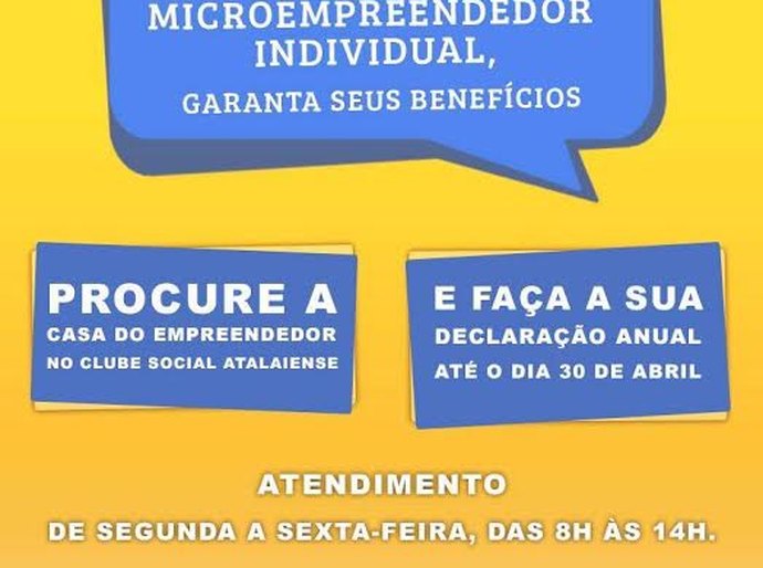&#8203;Microempreendedores atalaienses tem até 30 de abril para fazer declaração anual