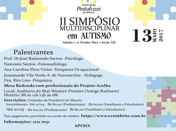 Pestalozzi de Maceió realiza eventos de conscientização ao Autismo