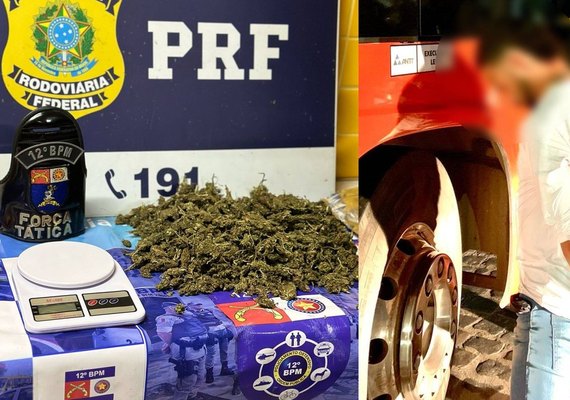 Homem é preso com droga avaliada em R$ 20 mil em ônibus que seguia de Recife para Maceió
