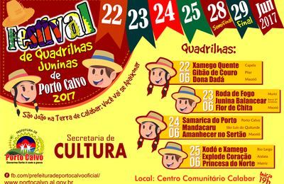 Porto Calvo anuncia a programação do Festival de Quadrilhas Juninas 2017