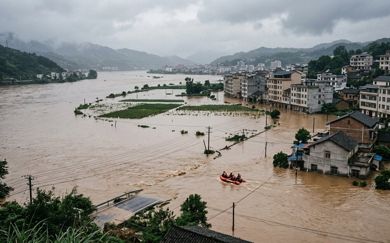 Tempestade recorde causa enchentes no sul da China