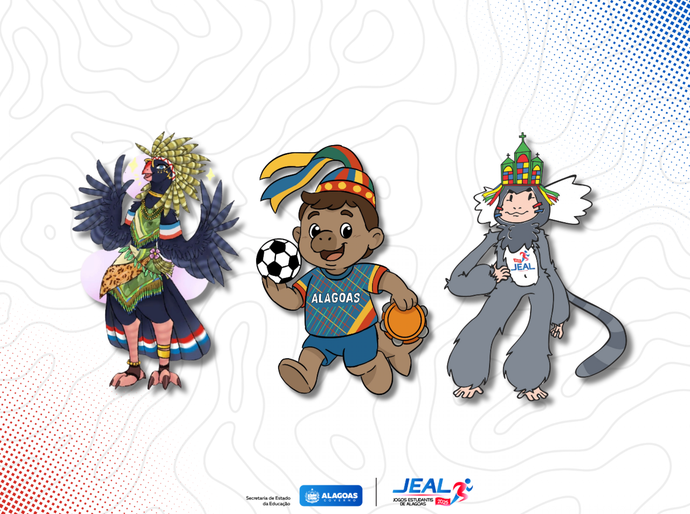 JEAL 2025: conheça os 3 desenhos finalistas de concurso para escolha de mascote
