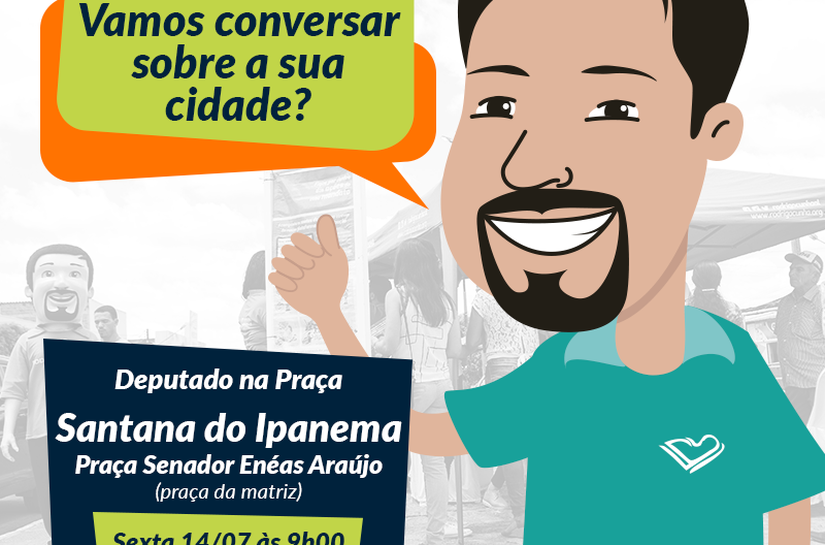 Ação Deputado na Praça chega em Santana do Ipanema nesta sexta, dia 14
