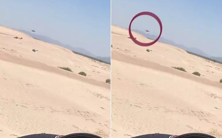 Homem flagra OVNI em região desértica do México e brinca: Me viram e não me levaram