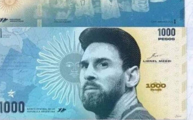 Messi pode estampar nota de mil pesos em homenagem pelo título da Argentina
