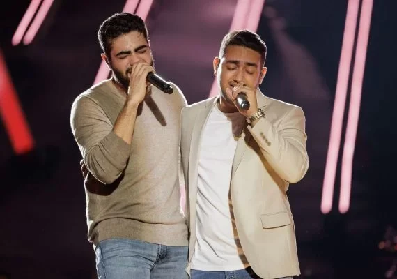 Henrique & Juliano gravam 2ª parte de DVD na Times Square nos EUA