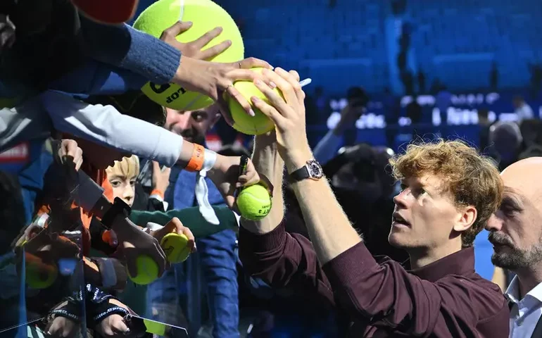 Sinner é eleito tenista favorito dos fãs pelo 3º ano consecutivo