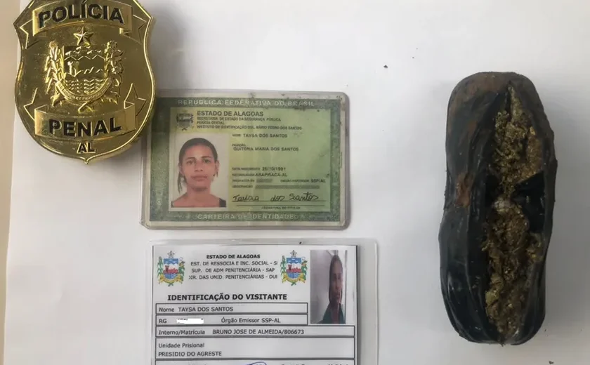 Mulher é presa ao tentar entrar com maconha no Presídio do Agreste de Alagoas