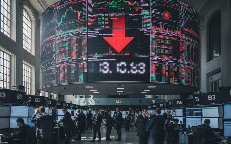 Principais indicadores fecham em queda; Ibovespa recua 0,46%