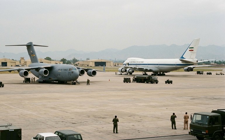 Só no Paquistão: aviões dos EUA e do Irã dividem o mesmo pátio na base aérea de Nur Khan