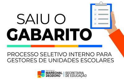 Prefeitura de Marechal divulga gabarito oficial do Processo Seletivo Interno para gestores das unidades escolares