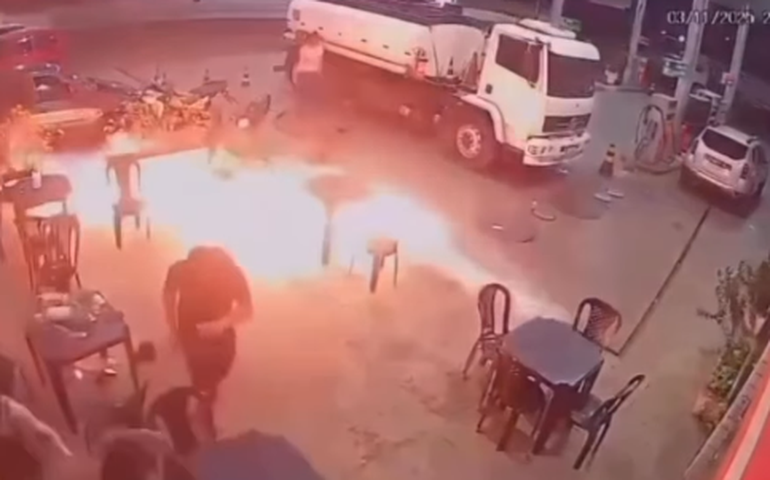 Cigarro aceso provoca princípio de incêndio em posto de combustíveis no Maranhão