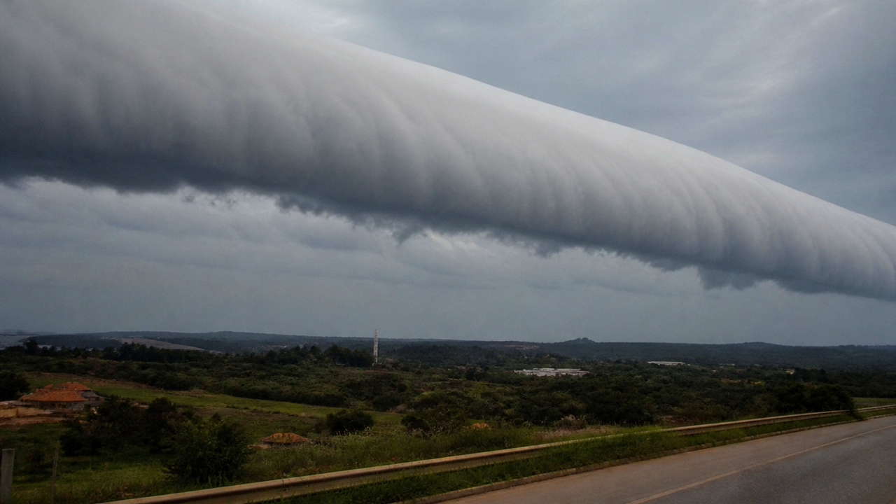 Nuvem rolo é registrada no céu no interior de São Paulo