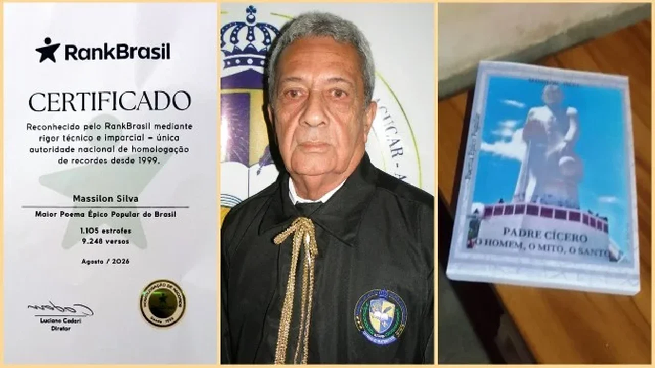 Poeta alagoano Massilon Silva entra para o livro dos recordes com obra épica sobre Padre Cícero