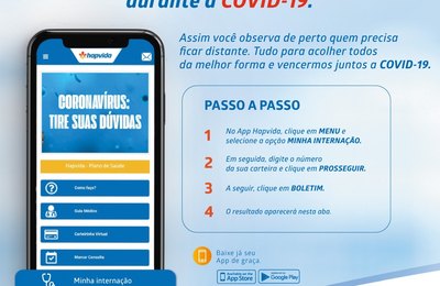 Aplicativo do Hapvida permite acompanhar internação de pacientes com Covid-19