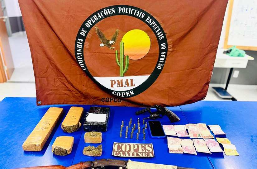 PM apreende 36 armas de fogo e mais de 17 Kg de drogas na última semana em Alagoas