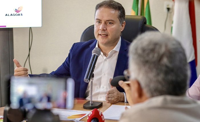 Entrevista coletiva no Palácio República dos Palmares Entrevista coletiva no Palácio República dos Palmares