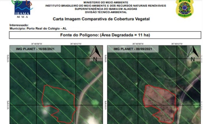 Desmatamento foi identificado pela PF, que confirmou a sobreposição da área degradada à Terra Indígena Kariri-Xocó