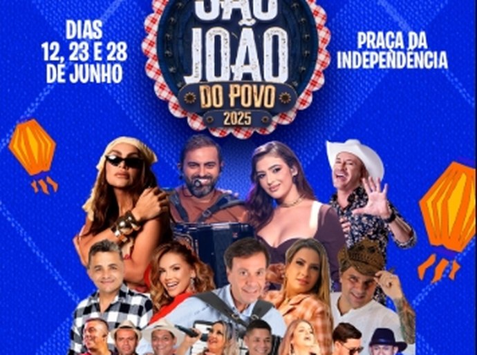 Confira o horário das atrações do São João de Palmeira na Praça da Independência e Polos