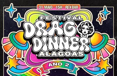 Arte do Festival Drag Dinner Alagoas destaca o protagonismo drag e referências do cinema