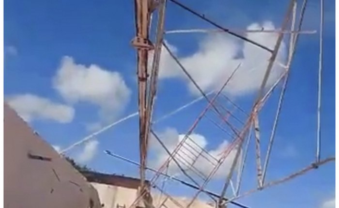 Estrutura desabou em cima de trabalhador Estrutura desabou em cima de trabalhador