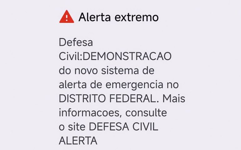 Defesa Civil testa aviso de desastre via celular no DF, GO, MS e MT
