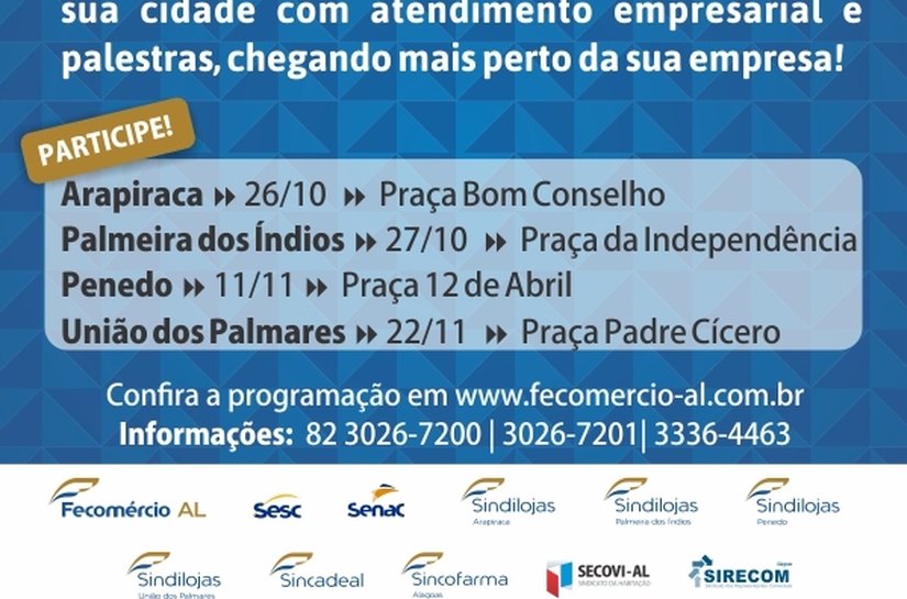 Caravana Fecomércio levará palestras e serviços gratuitos ao interior