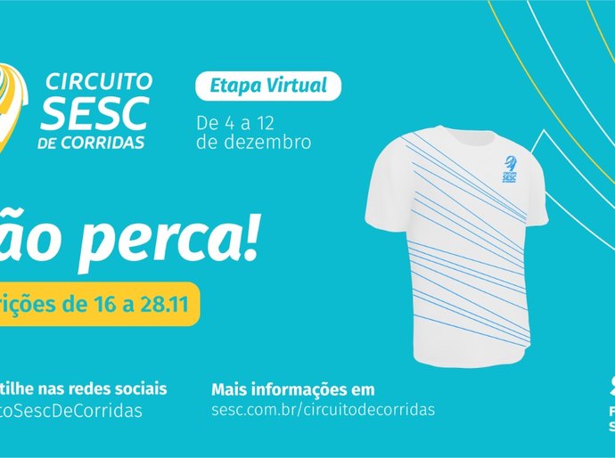 Circuito Sesc de Corridas promove etapa virtual solidária em dezembro