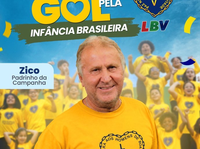 Zico entra em campo com a LBV em campanha pela infância brasileira